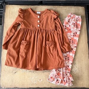 Charming Kids' Rust and Floral Set